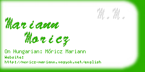 mariann moricz business card